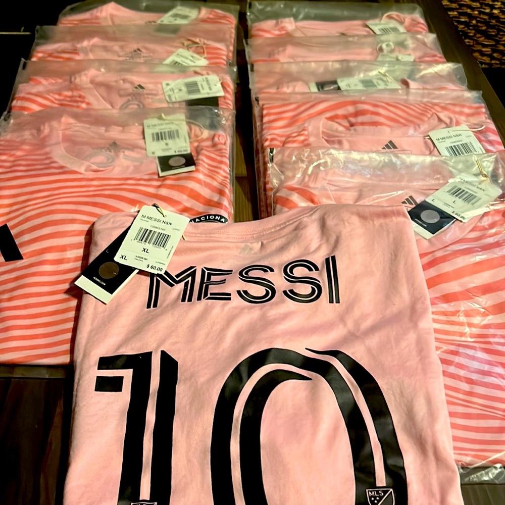 Messi Jersey: Official Adidas Inter Miami Jersey. Tags on.